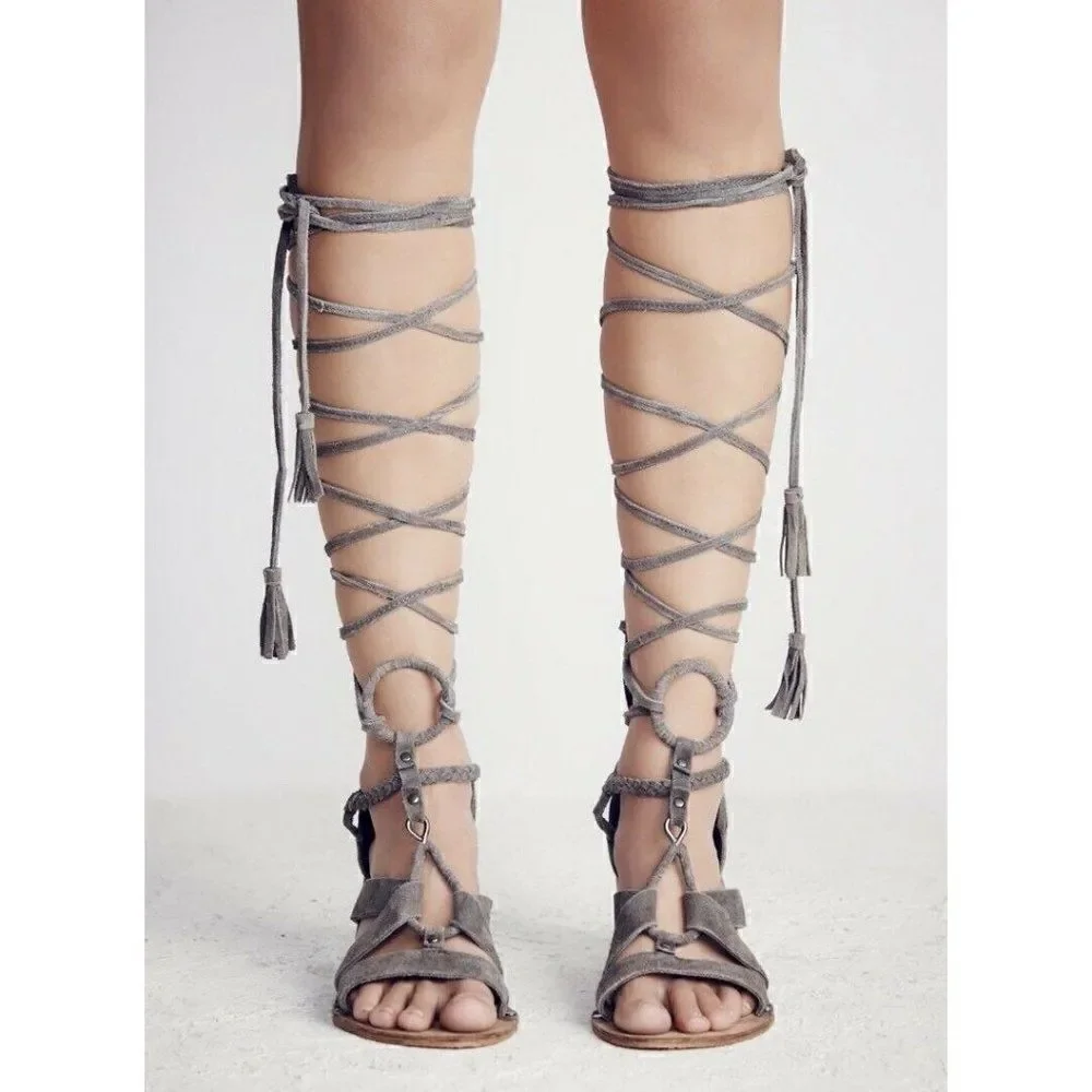 NEW FREE PEOPLE 38 8 SALTARELLO LACE UP SANDAL